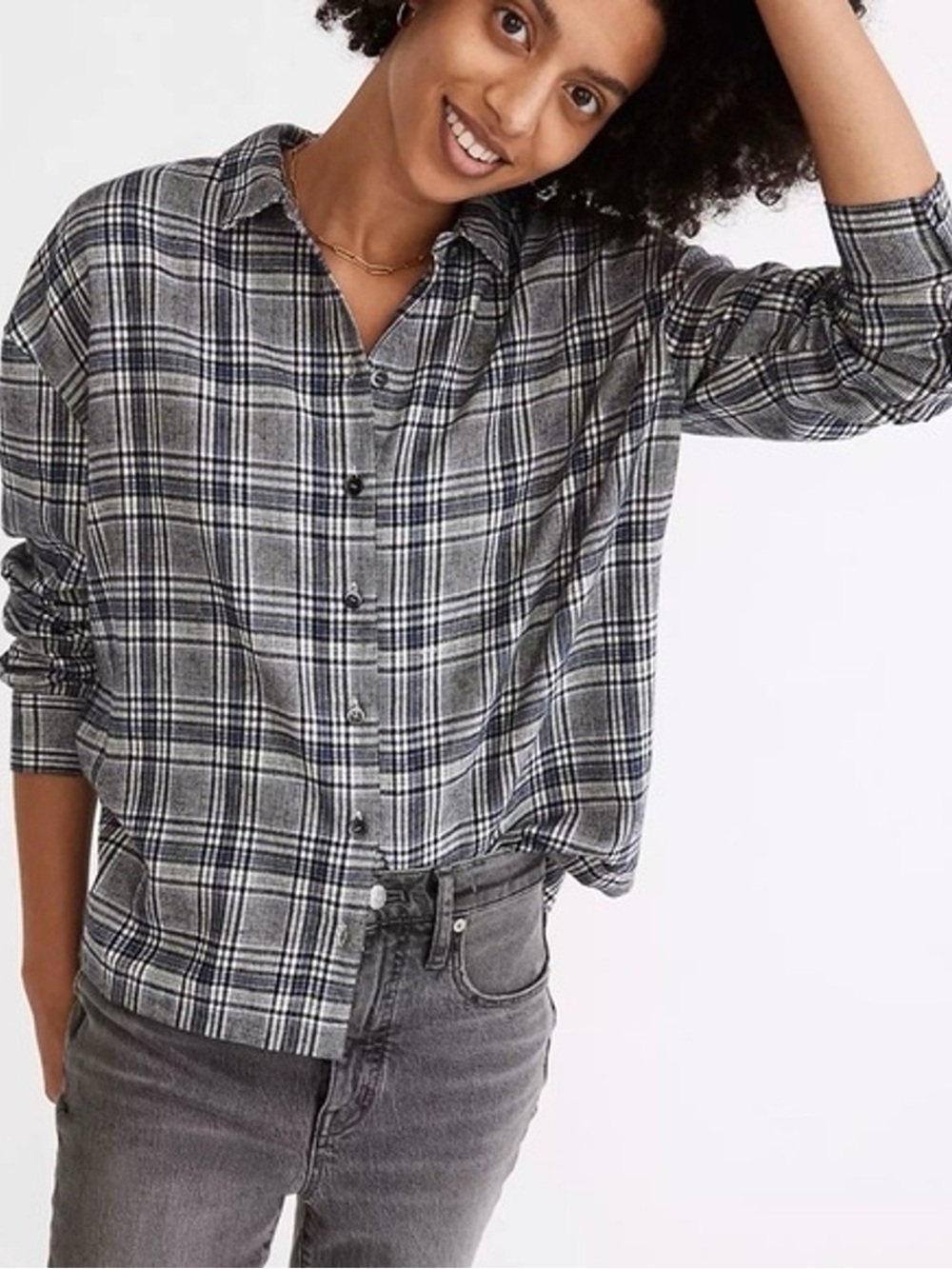 MADEWELL Flannel Westlake Button-Down Shirt